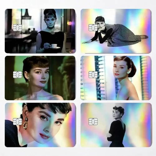 สติกเกอร์ปิดบัตร Audrey Hepburn สำหรับบัตรเดบิต/เครดิต สะท้อนเลเซอร์
