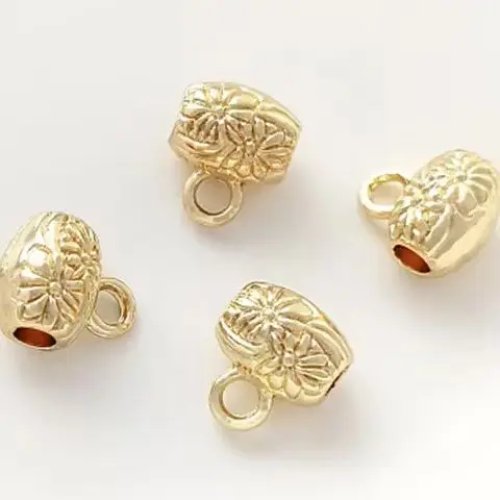14K 골드 코팅 대형 구멍 배럴 비즈, 펜던트 포함, DIY 체인 장식 액세서리