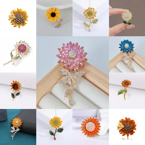 Broche floral de mariposa de moda para mujer – Elegante y de alta gama