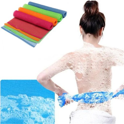 ผ้าขนหนูขัดผิวสำหรับอาบน้ำและฝักบัว 1/3/5 ชิ้น สีสุ่ม