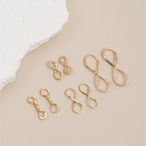 14K goudverguld 8-vormig verbindingsstuk, eindkap voor DIY sieraden, armband, oorbellen, hanger