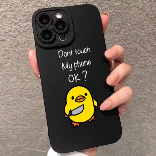 かわいいミニマルなアヒルの漫画スマホケース Xiaomi 14T Pro, 15, 14, 13, 12, 13T, 12T, Mi 11 Lite 5G 対応、耐衝撃、ソフト