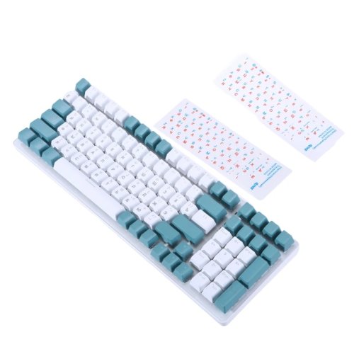 Stickers de teclado ucraniano - Fondo negro/transparente con letras blancas/coloridas para teclas de teclado de computadora
