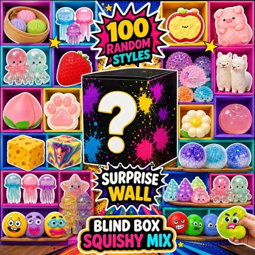 1 jouet squishy goodies de fête, caoutchouc souple anti-stress fidget, mignon cadeau de collection aléatoire pour enfants et adultes, décoration de bureau, prix d'anniversaire et de carnaval