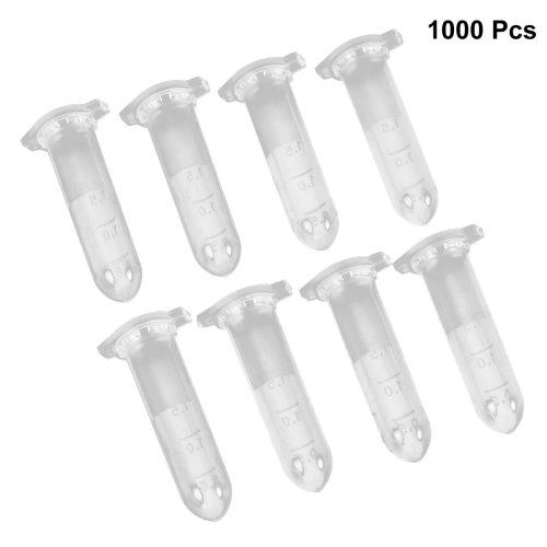 1000 ống ly tâm vi mô, đáy tròn, nắp đàn hồi, chống rò rỉ, vạch chia chính xác, hộp đựng mẫu thí nghiệm