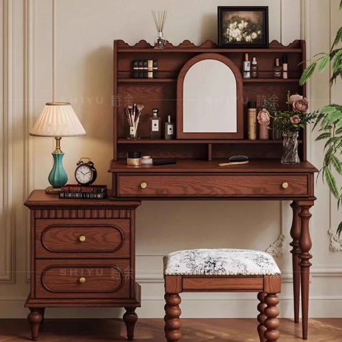 Moderner Europäischer Schminktisch mit Stauraum und Kosmetik-Organizer fürs Schlafzimmer