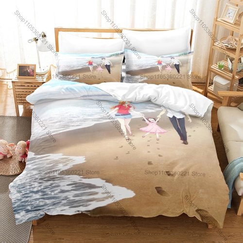 Set de Funda de Edredón Anime Fruits Basket - Diseño de Cerezo y Animales del Zodiaco, Impresión HD Suave, 1 Funda + 2 Fundas de Almohada