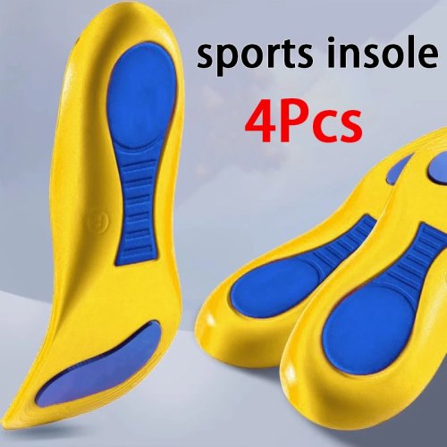 Semelles orthopédiques avec soutien de la voûte plantaire pour homme et femme, pour chaussures de sport, absorption des chocs, antidérapantes, 2/4 pièces