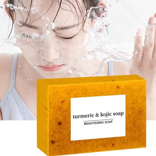 강황 수제 비누 100g, 레몬 코직산 비누, 샤워 및 페이셜 비누, 얼굴과 몸의 딥 클렌징