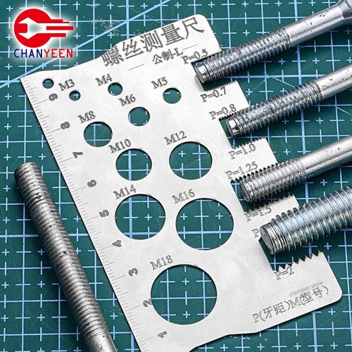 M3-M18 Thread Checker Gauge, Stainless Steel Screw Pitch Measuring Tool for Bolts and Nuts