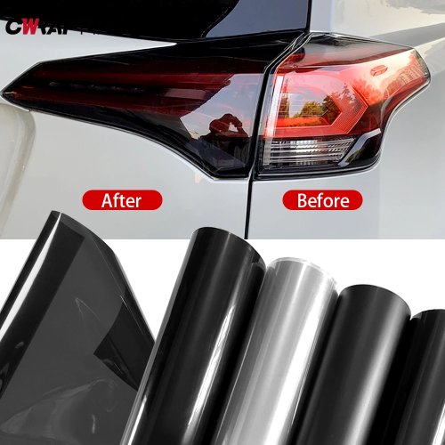 Película para faróis e luzes traseiras, 40cm, preto fumado PVC, autocolante para automóvel e mota