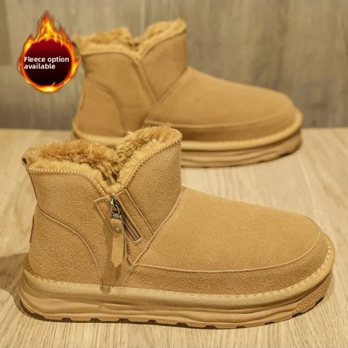 Bottes de neige homme hiver imperméables chaudes doublées molleton antidérapantes cuir fourrure résistantes au froid