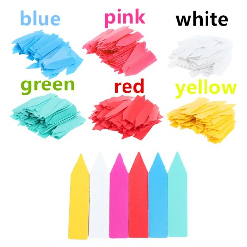50/100 uds. Etiquetas para plantas de 5 x 1 cm, etiquetas de nombre para bonsái de interior, plástico, multicolor, para macetas y jardín