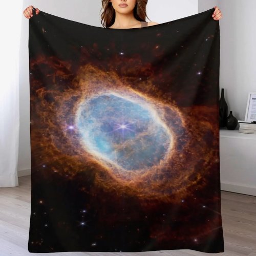 Cobija de franela del Telescopio Espacial James Webb Nebulosa del Anillo Sur, cobija cálida para sillón, silla y recámara