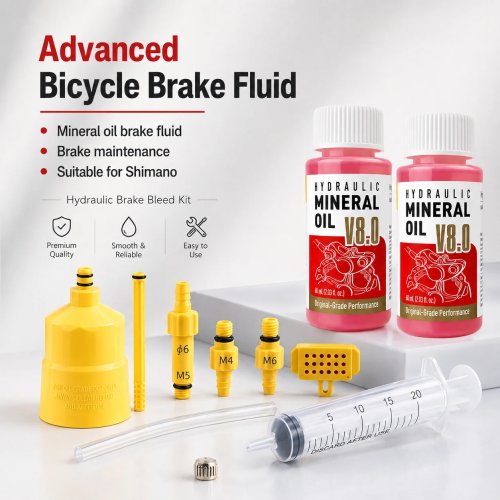 ชุดไล่ลมเบรกดิสก์ไฮดรอลิกจักรยานพร้อมน้ำมันแร่ 60ml สำหรับ Shimano, Tektro, SRAM, NUTT