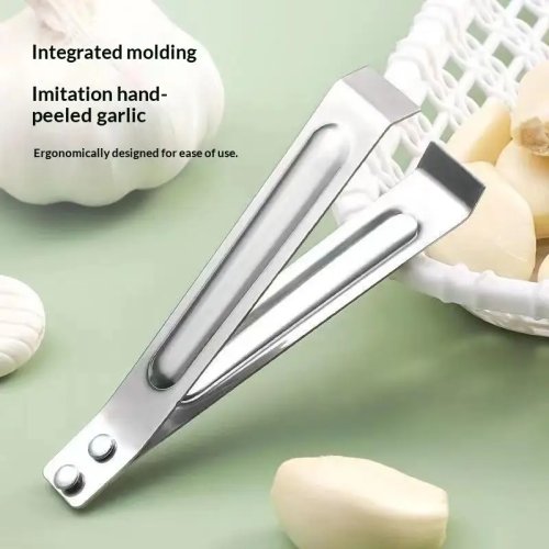 Kẹp bóc tỏi bằng thép không gỉ, thiết kế công thái học một mảnh cho gia đình, nhà bếp, nhà hàng, nấu ăn hàng ngày