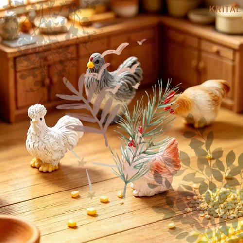 Chaveiro em resina mini galinha pinto cartoon 3D para decoração de casinha de bonecas