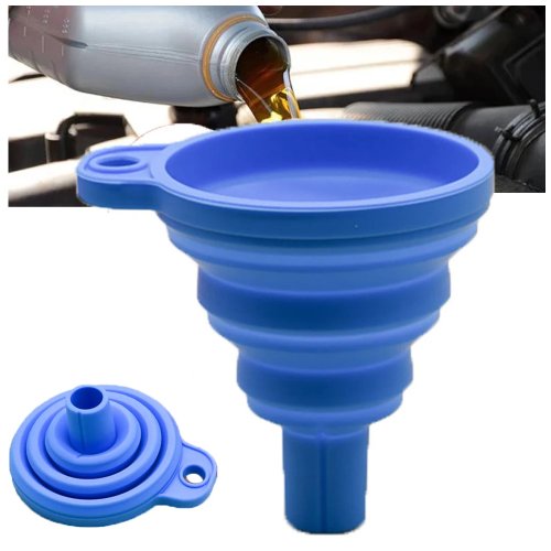 Funil de motor universal de silicone dobrável para mudança de óleo e líquidos de carro
