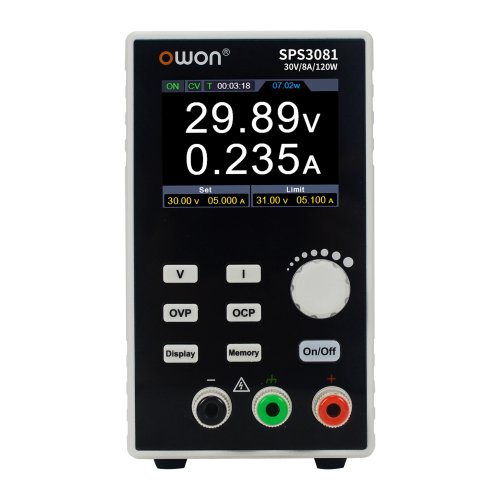 Программируемый линейный источник питания постоянного тока OWON SPS3081/SPS6051, без вентилятора, ЖК-дисплей 2.8 дюйма