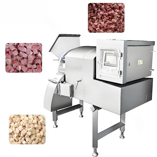 Machine automatique à couper la viande en dés - lame en acier inoxydable, grande capacité, pour viande fraîche et congelée