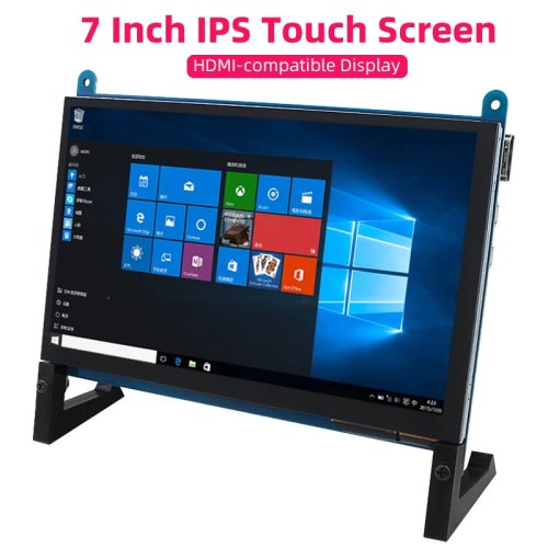 Layar Sentuh Kapasitif 7 Inci TFT LCD HDMI untuk Raspberry Pi 5, 4B, 3B+, PC Windows AIDA64 Monitor Sekunder