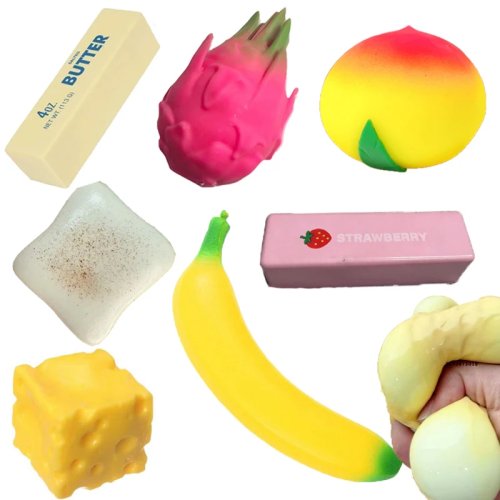 14 Kiểu Đồ Chơi Squishy Bánh Mì/Bơ/Phô Mai/Trái Cây Fidget Toys Phục Hồi Chậm Giảm Lo Âu Bóng Căng Thẳng Quà Tặng