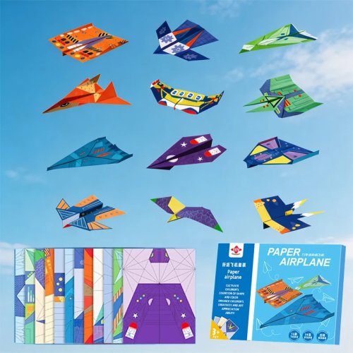 36 Vellen Papieren Vliegtuig Origami Kit voor Kinderen, STEM Educatief Diy Knutsel Speelgoed, Ouder-Kind Activiteit, Verjaardagsfeestje Cadeau