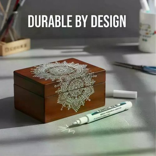 ロングニードルマーカーペン1本 防水ホワイト 木工・タイル・ネジ用マーキングツール DIYクラフト