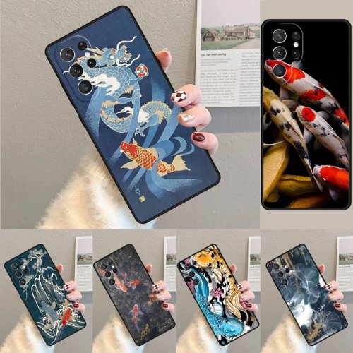 Silikonowe etui na Samsung Galaxy Note 10 Pro S26 S25 S24 S23 S22 S21 Plus S25 Ultra z motywem karpia koi