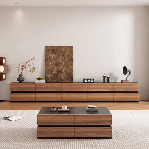Suporte para TV Vintage com Gavetas - Design Minimalista Retro Mid-Century, Móvel para TV para Casa