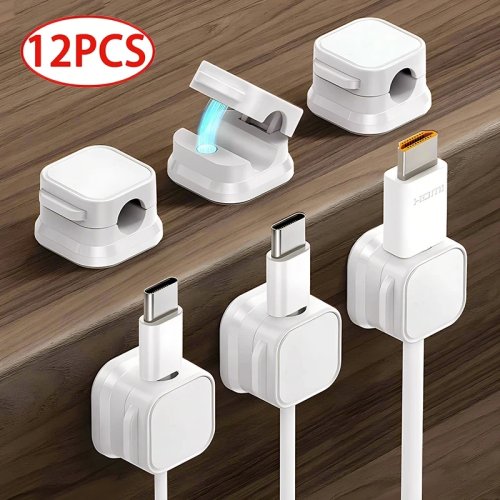 Magnetische kabelclip, kabelhouder met kleeflaag, kabelorganizer voor thuiswerkplek onder het bureau