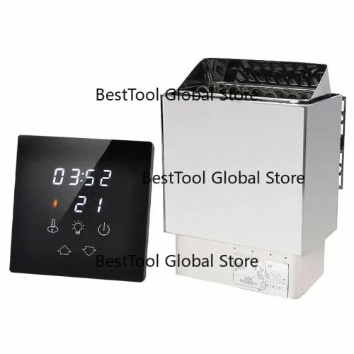 Poêle de sauna électrique, acier inoxydable, contrôle externe, 3 kW/4,5 kW/6 kW/8 kW/9 kW