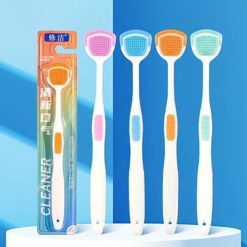 Cepillo Limpiador de Lengua de Silicona Suave, Aliento Fresco, Cuidado Bucal (1/5 piezas)