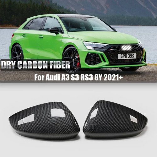 Spiegelkap van droge koolstofvezel voor Audi A3 S3 RS3 8Y Sedan Sportback 2020-2025 (linksgestuurd)
