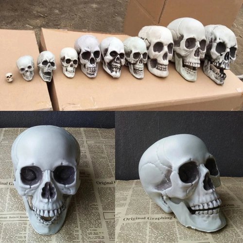 Plastic Skull Figurine Halloween Decoration for Party Home Bar
