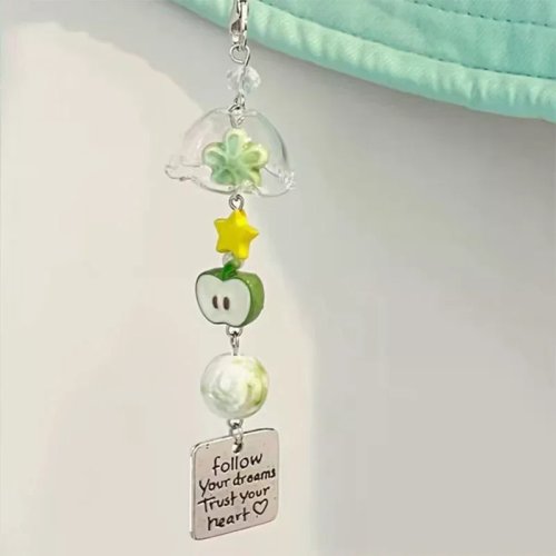 Transparent Wind Chime Keychain Pendant – Decorative Keyring for Keys, Bags, and Phone