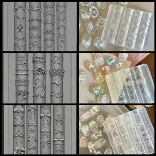 แม่พิมพ์ซิลิโคนทำเล็บ 3D โบว์ – ยืดหยุ่น ทนทาน สำหรับทำเล็บ DIY และตกแต่งเล็บ