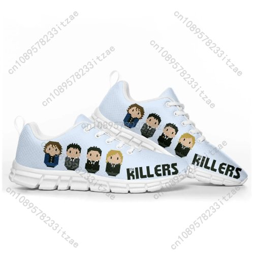 รองเท้าผ้าใบ The Killers Rock Band สำหรับผู้ชาย ผู้หญิง และวัยรุ่น - รองเท้าลำลองปรับแต่งได้ คุณภาพสูง รองเท้าคู่สีขาว
