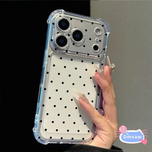 Proste czarne etui na telefon w kropki dla iTel S25 Ultra, S23 Plus, S18 Pro, Vision 2/3, P65, P55, P40, 4G/5G