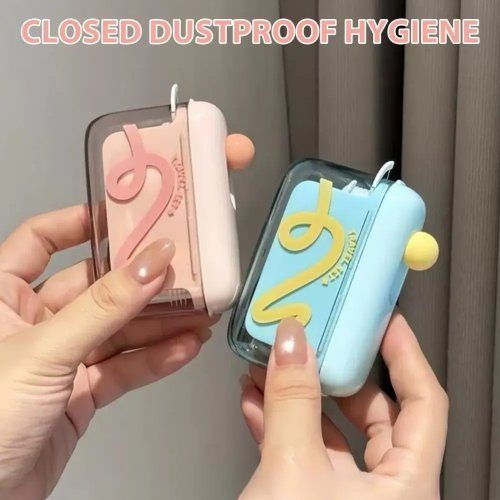Caixa dispensadora de fio dental com tampa pop-up, transparente, recarregável, ideal para viagem