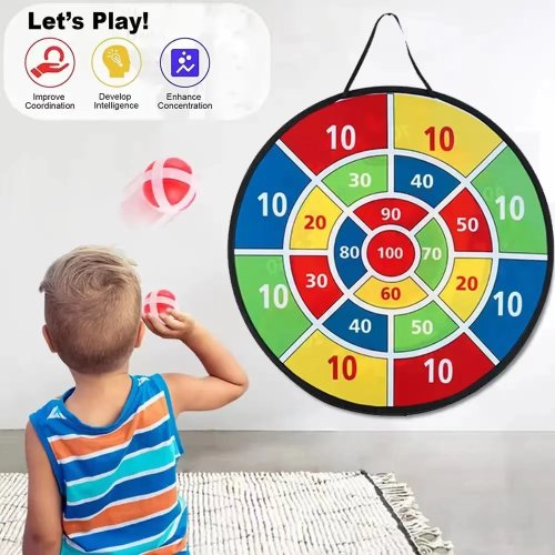 Set Dart Bola Lengket Anak - Bola Target Lempar Kartun, Mainan Puzzle Interaktif Orang Tua dan Anak, Kado Bayi