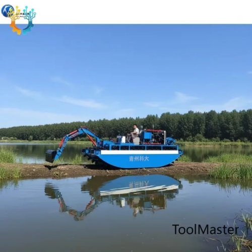 Máy thu hoạch cỏ nước lưỡng cư Keda kèm xô, cào và chĩa