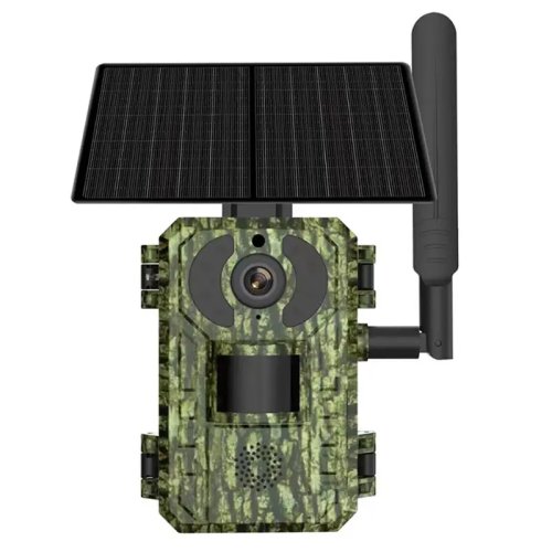 Caméra de chasse solaire avec 4G LTE, carte SIM, détection de mouvement PIR et vision nocturne