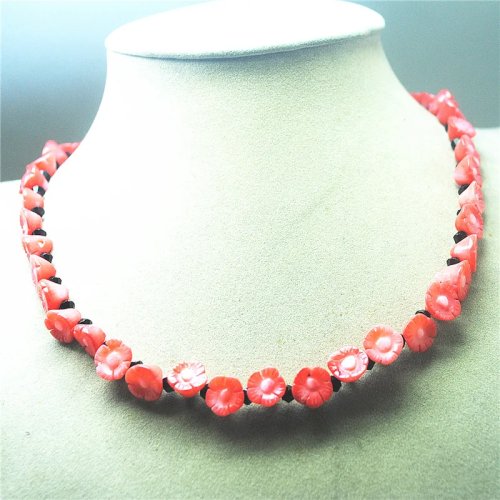 Kalung Choker Wanita Bunga Karang Plus Rantai, Panjang 47cm