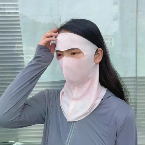 قناع وجه ووشاح رقبة من حرير الثلج مع حماية من الأشعة فوق البنفسجية للنساء، للخارج والرياضة والسفر