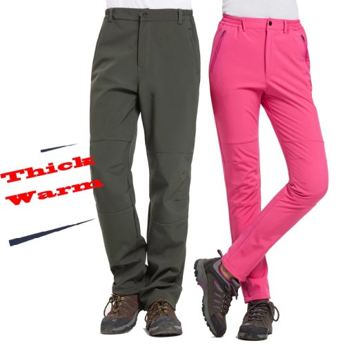 Pantaloni da trekking invernali NUONKEO uomo e donna, impermeabili softshell pile, pantaloni da sci per sport outdoor
