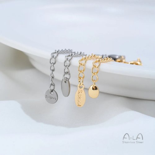 Glänzende Titanstahl Verlängerungskette mit Herz-Anhänger für DIY Schmuck