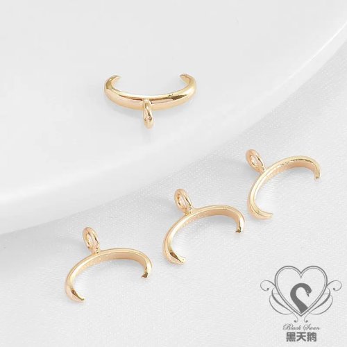 Conector con cierre de garra para cuentas y dijes, bañado en oro 14K, para bisutería DIY