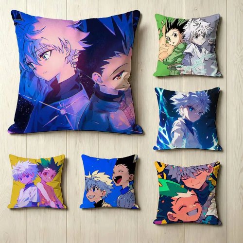 ปลอกหมอน Hunter x Hunter - ปลอกหมอนสี่เหลี่ยมสองด้าน Gon และ Killua สำหรับโซฟาและเตียง