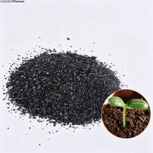Mejorador de suelo orgánico de leonardita en polvo para jardín, plantas en maceta, hortalizas y árboles frutales